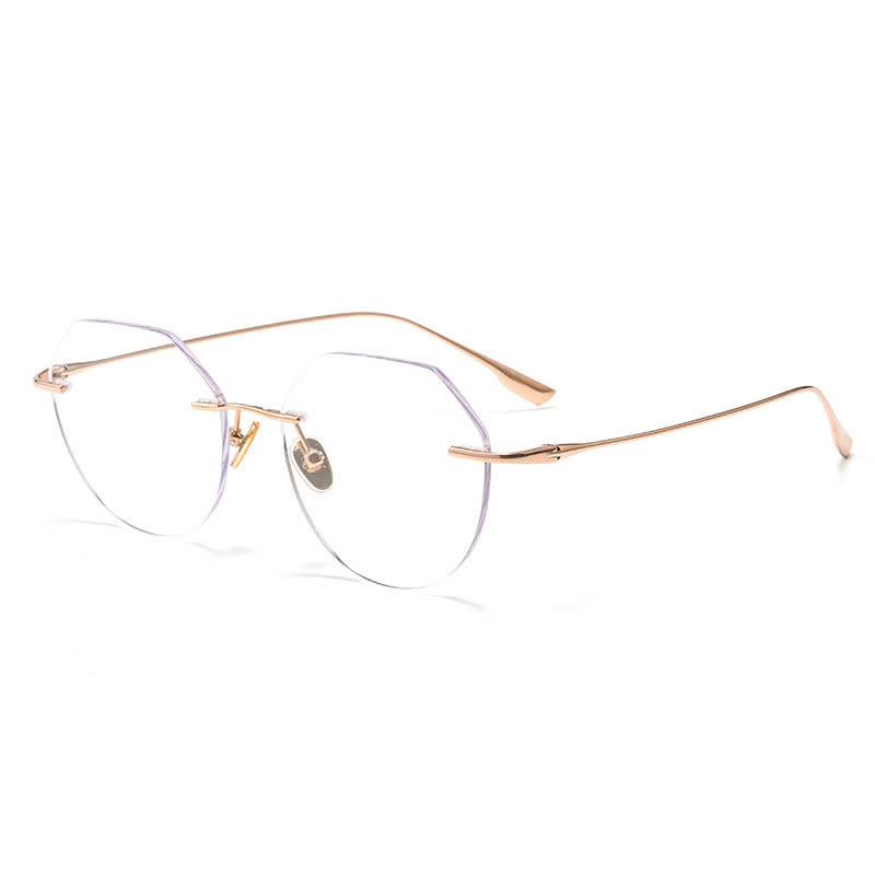 Spykay™ EG26893 Geometric Titanium Frame Anti-blue Light Hipster Rimless Glasses
