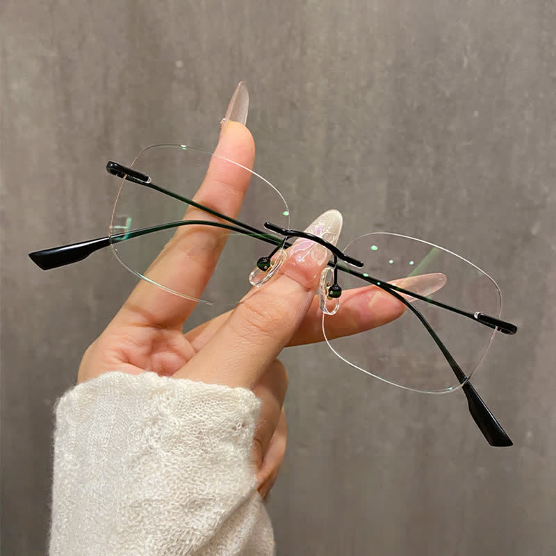 Spykay™ EG26894 Classic Square Titanium Frame Anti-blue Light Hipster Rimless Glasses