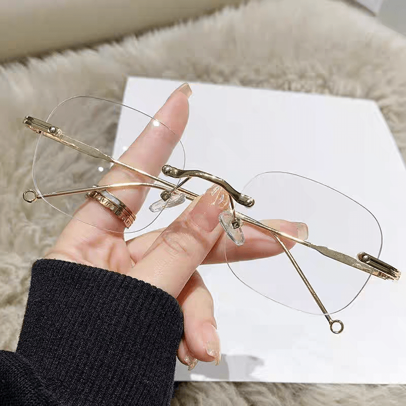 Spykay™ EG26888 Square Frame Anti-blue Light Retro Rimless Glasses
