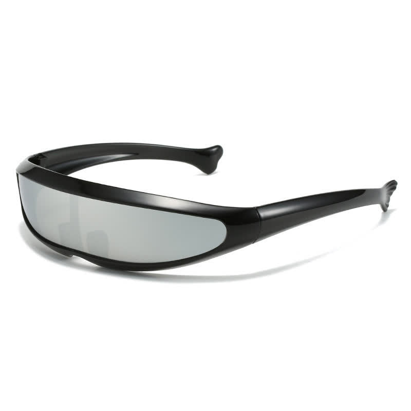 Spykay™ SG61011 One-piece Color Mirror Lens Monolens Cyclops Robotic Futuristic Narrow Y2K Punk Sunglasses