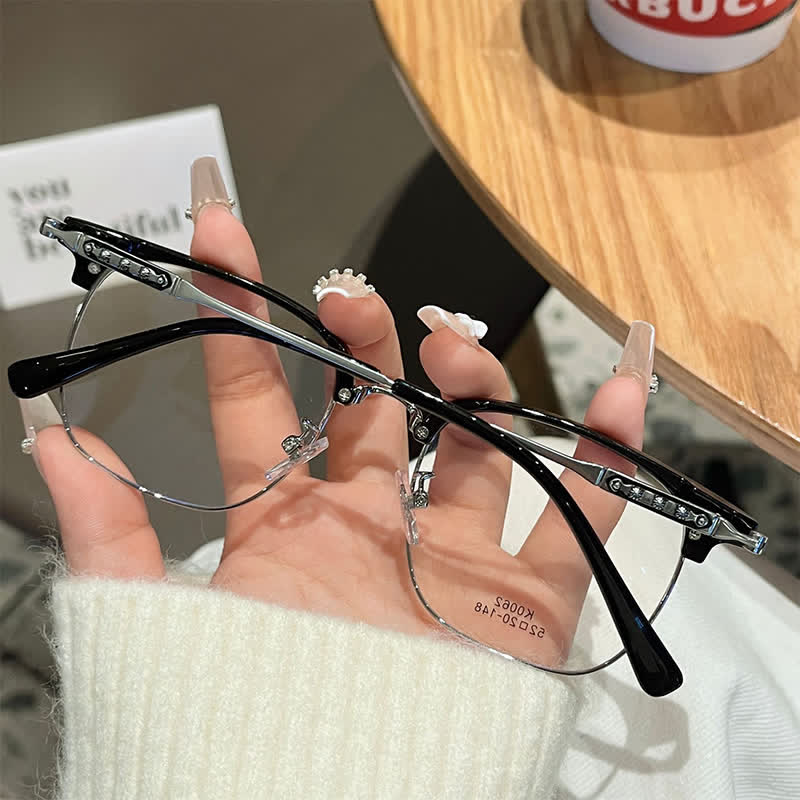 Spykay™ EG26897 Classic Square Frame Anti-blue Light Browline Glasses
