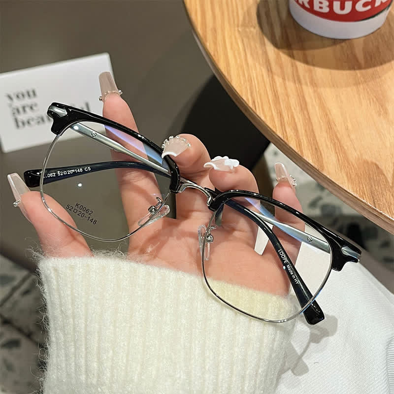 Spykay™ EG26897 Classic Square Frame Anti-blue Light Browline Glasses