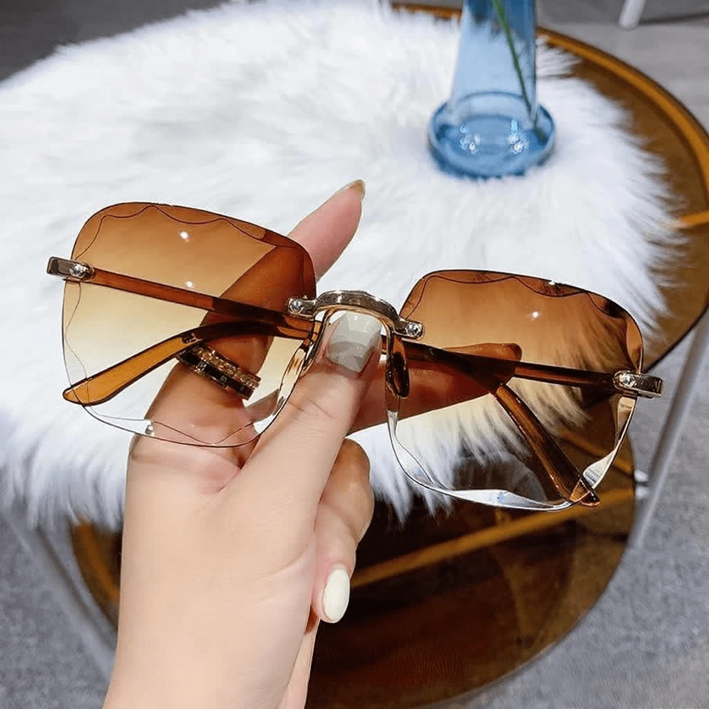 Spykay™ SG61010 Square Frame Oversized Trendy Rimless Sunglasses
