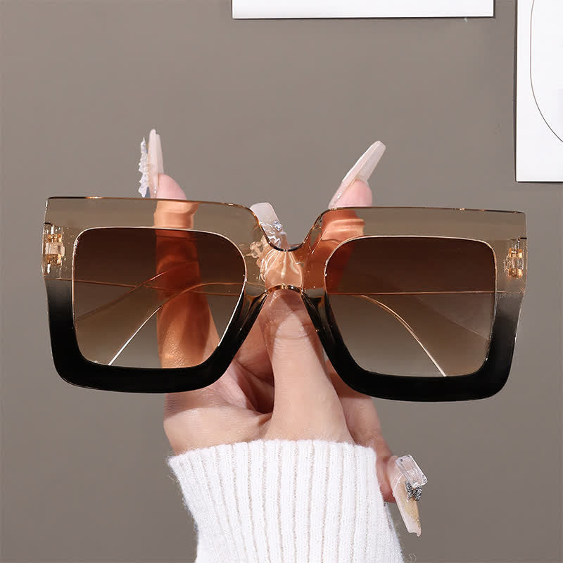 Spykay™ SG61012 Oversized Square Frame Fashion Thick Sunglasses