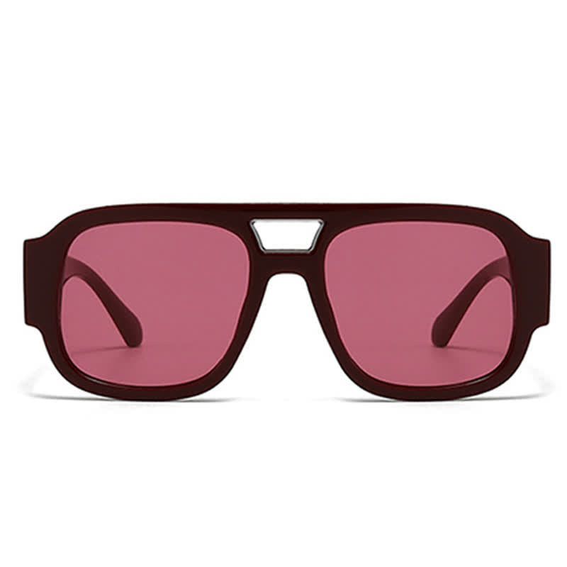 Spykay™ SG61016 Square Frame Double Bridges Classic Thick Sunglasses