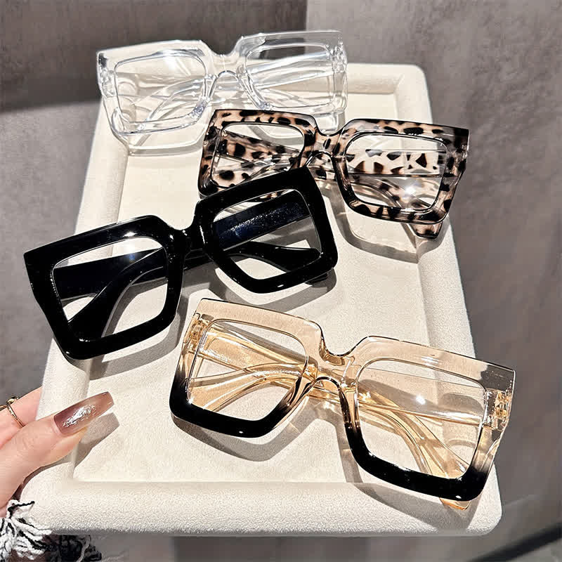 Spykay™ EG26913 Oversized Square Frame Fashion Anti-blue Light Thick Glasses