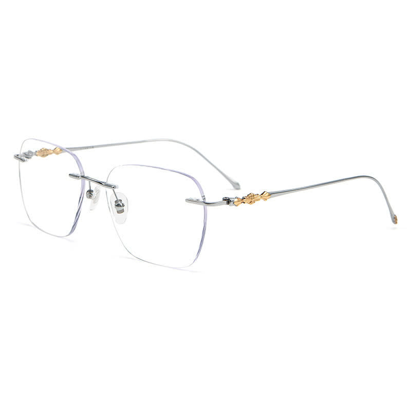 Spykay™ EG26917 Unsiex Retro Square Titanium Frame Anti-blue Light Rimless Glasses