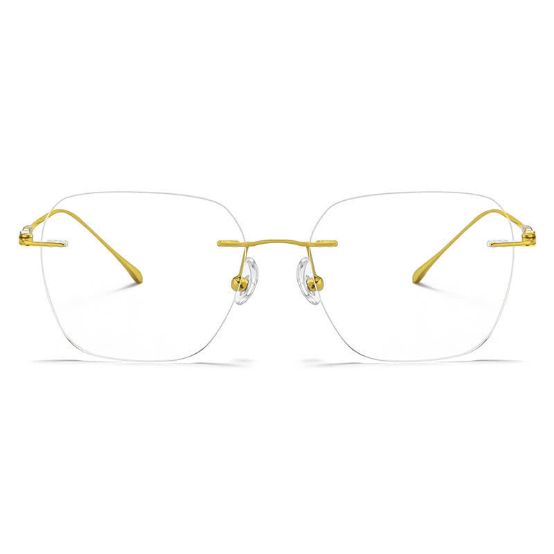 Spykay™ EG26917 Unsiex Retro Square Titanium Frame Anti-blue Light Rimless Glasses