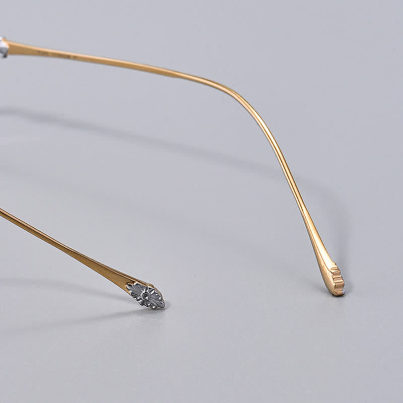 Spykay™ EG26918 Unsiex Retro Rectangle Titanium Frame Anti-blue Light Rimless Glasses