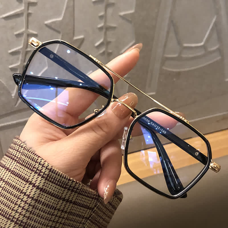 Spykay™ EG26920 Unsiex Square Frame Anti-blue Light Double Bridges Retro Glasses