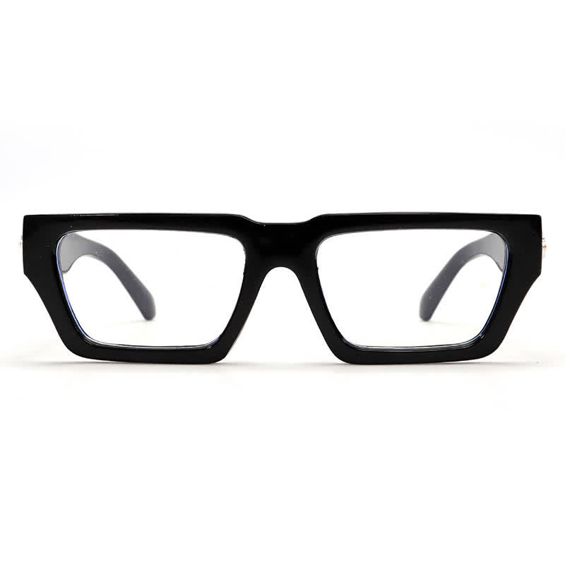 Spykay™ EG26922 Unsiex Rhinestone Cross Decor Square Frame Anti-blue Light Black Glasses