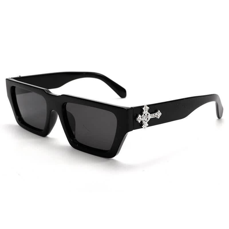 Spykay™ SG61019 Unsiex Rhinestone Cross Decor Square Frame Sunglasses