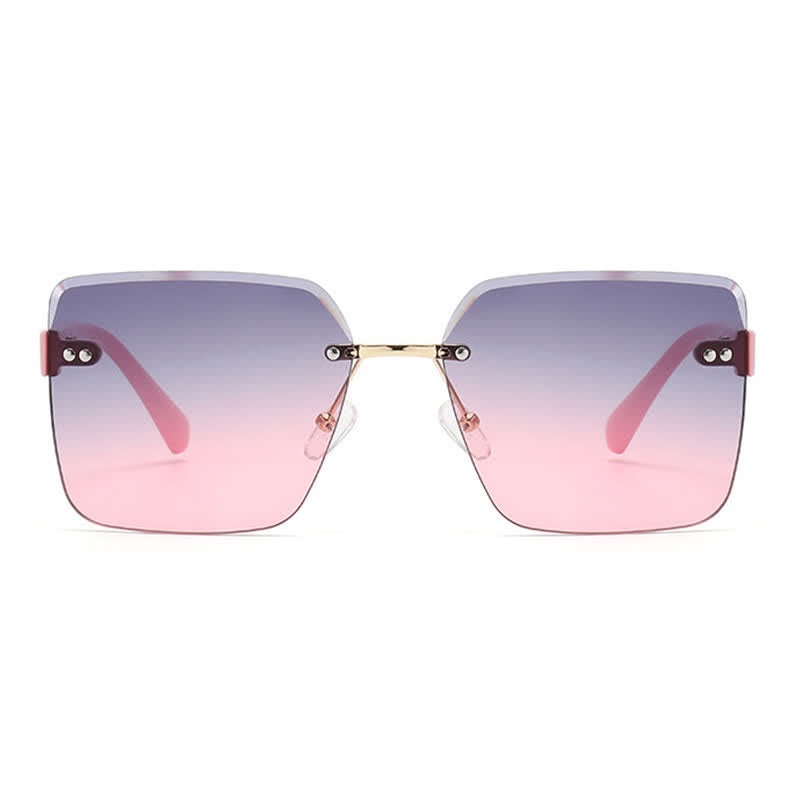 Spykay™ SG61018 Oversized Square Frame Hipster Rimless Sunglasses