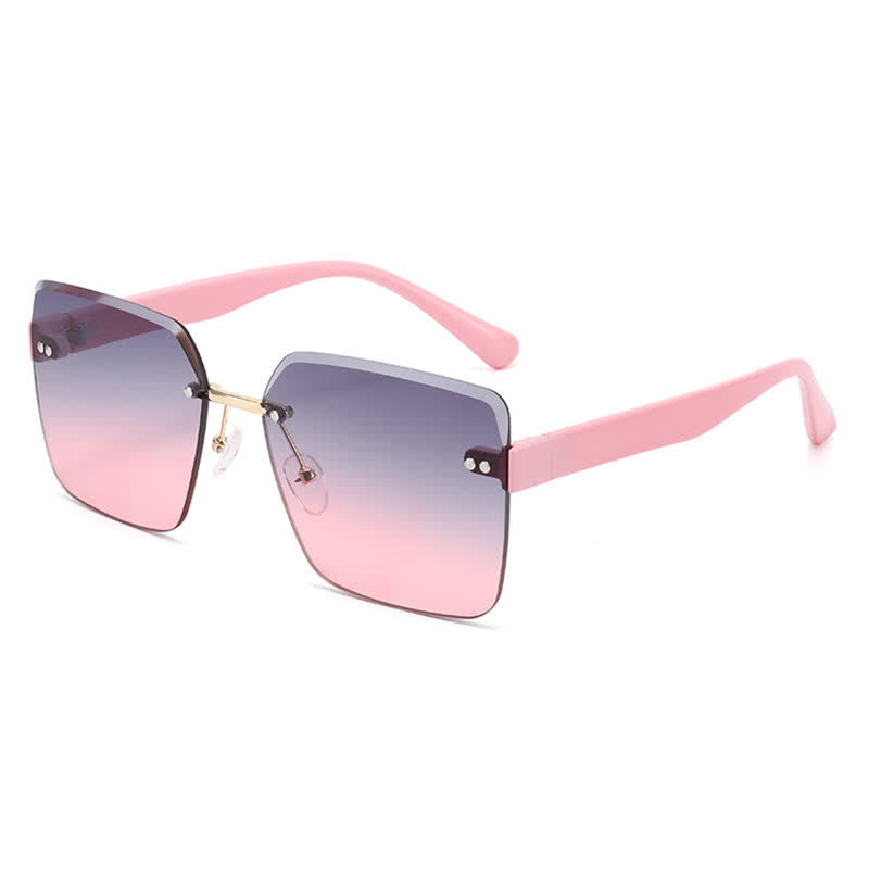 Spykay™ SG61018 Oversized Square Frame Hipster Rimless Sunglasses
