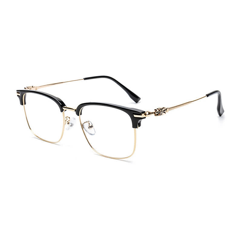 Spykay™ EG26924 Retro Gothic Cross Unisex Square Frame Anti-blue Light Browline Glasses