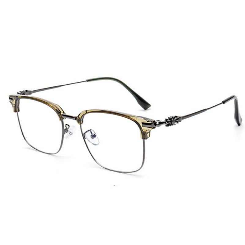 Spykay™ EG26924 Retro Gothic Cross Unisex Square Frame Anti-blue Light Browline Glasses