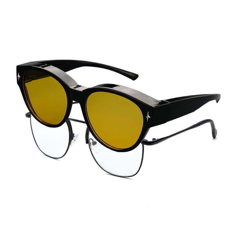 Spykay™ SG61035 Fit Over Glasses Cat-Eye Star Decor Polarized Sunglasses