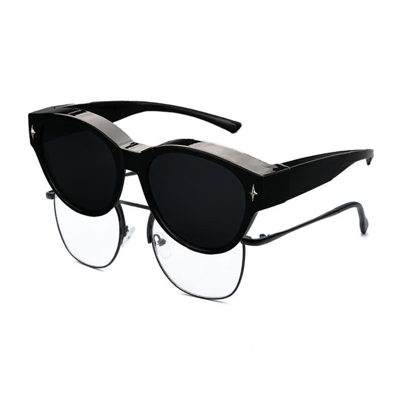 Spykay™ SG61035 Fit Over Glasses Cat-Eye Star Decor Polarized Sunglasses