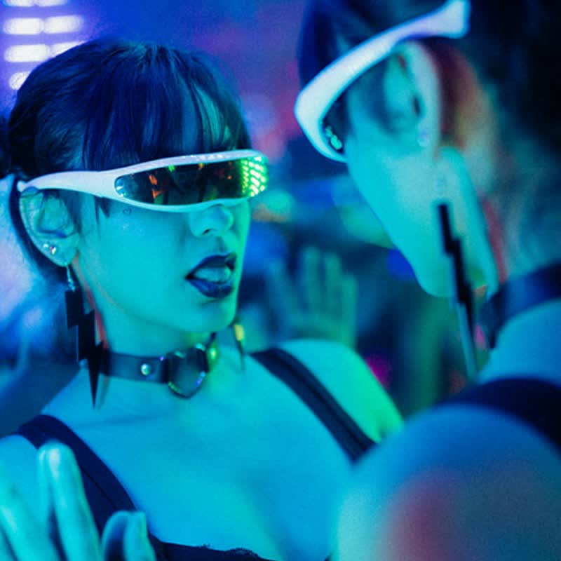 Spykay™ SG61011 One-piece Color Mirror Lens Monolens Cyclops Robotic Futuristic Narrow Y2K Punk Sunglasses
