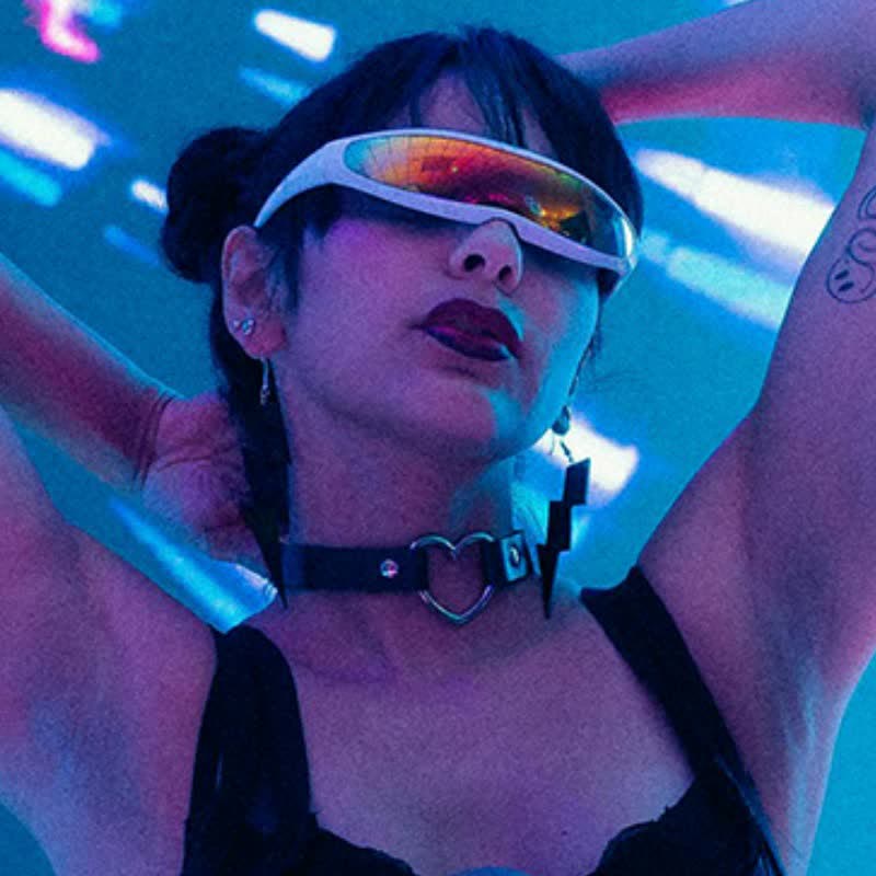 Spykay™ SG61011 One-piece Color Mirror Lens Monolens Cyclops Robotic Futuristic Narrow Y2K Punk Sunglasses