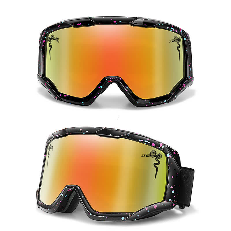Spykay™ SG61043 Unisex Snake Printed Anti-Fog Color Ski Goggles for Outdoor Activities