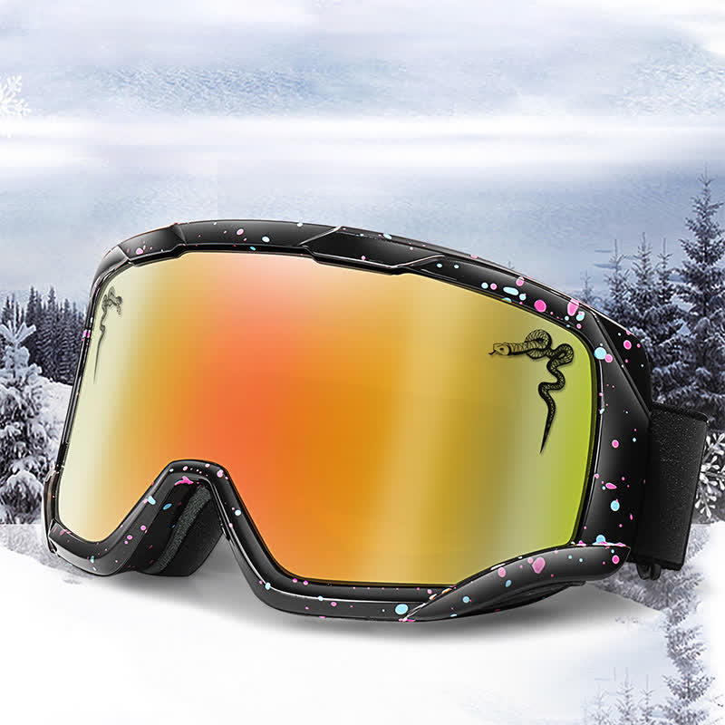 Spykay™ SG61043 Unisex Snake Printed Anti-Fog Color Ski Goggles for Outdoor Activities