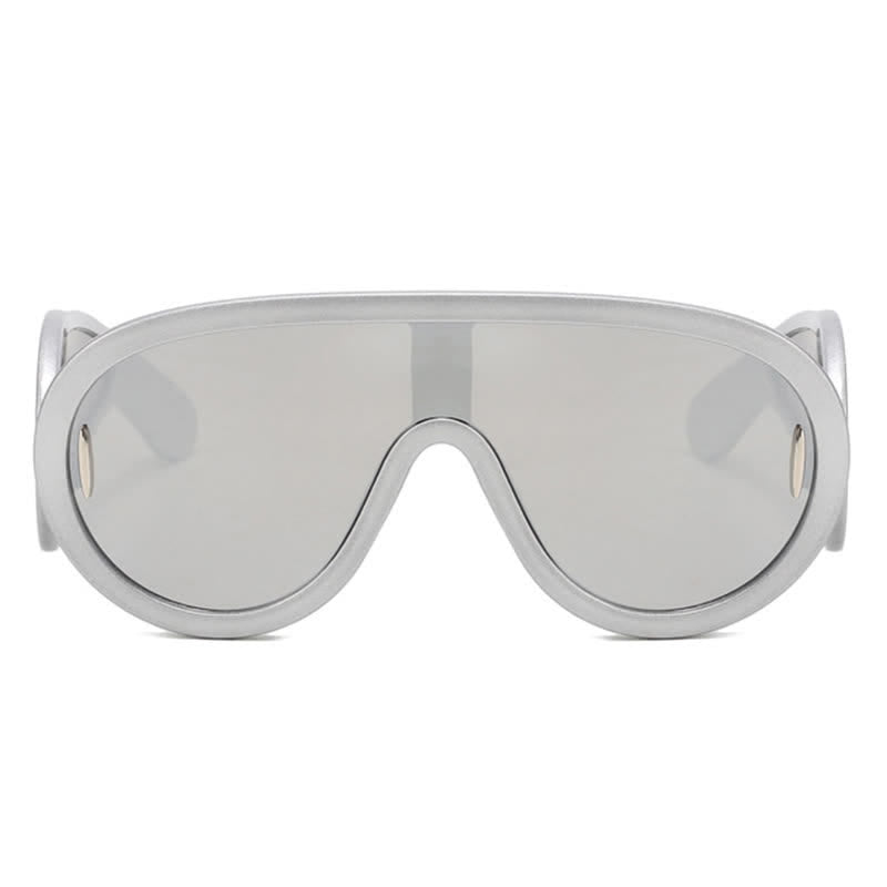 Spykay™ SG61002 Steampunk One-piece Frame Oversized Mirrored Sunglasses