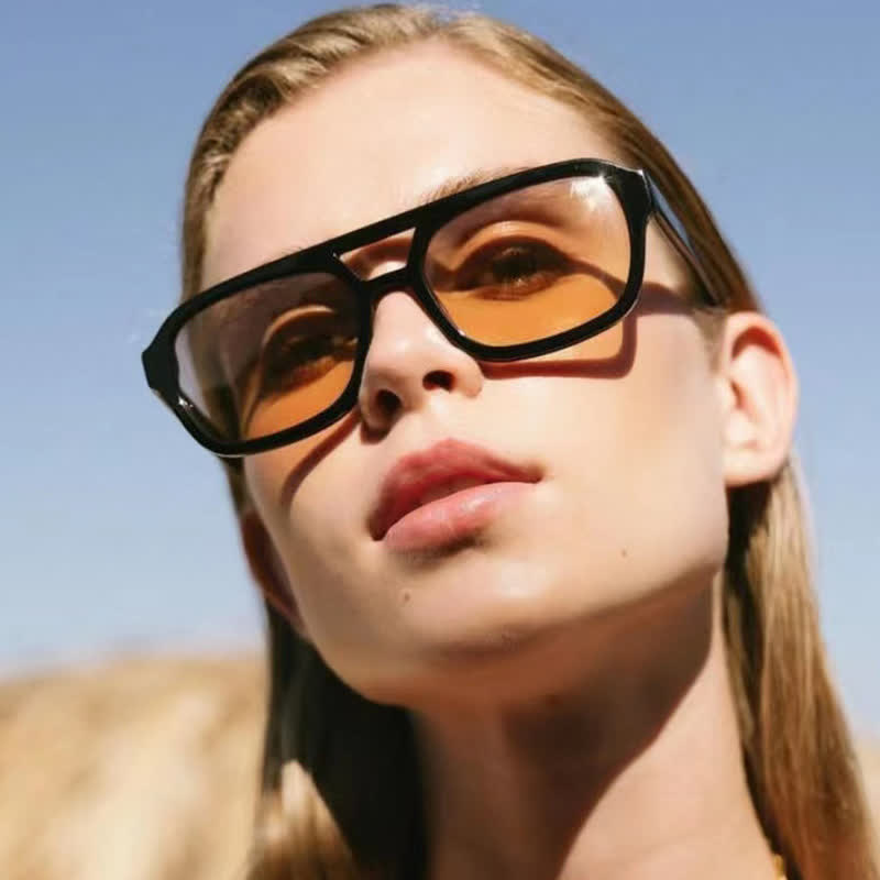 Spykay™ SG60851 Double Bridges Square Frame Retro Sunglasses