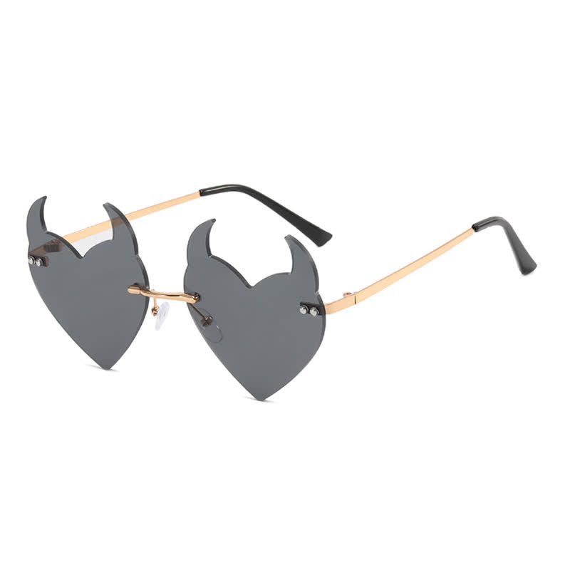 Spykay™ SG60991 Halloween Rimless Devil Horns Heart Sunglasses for Women Men