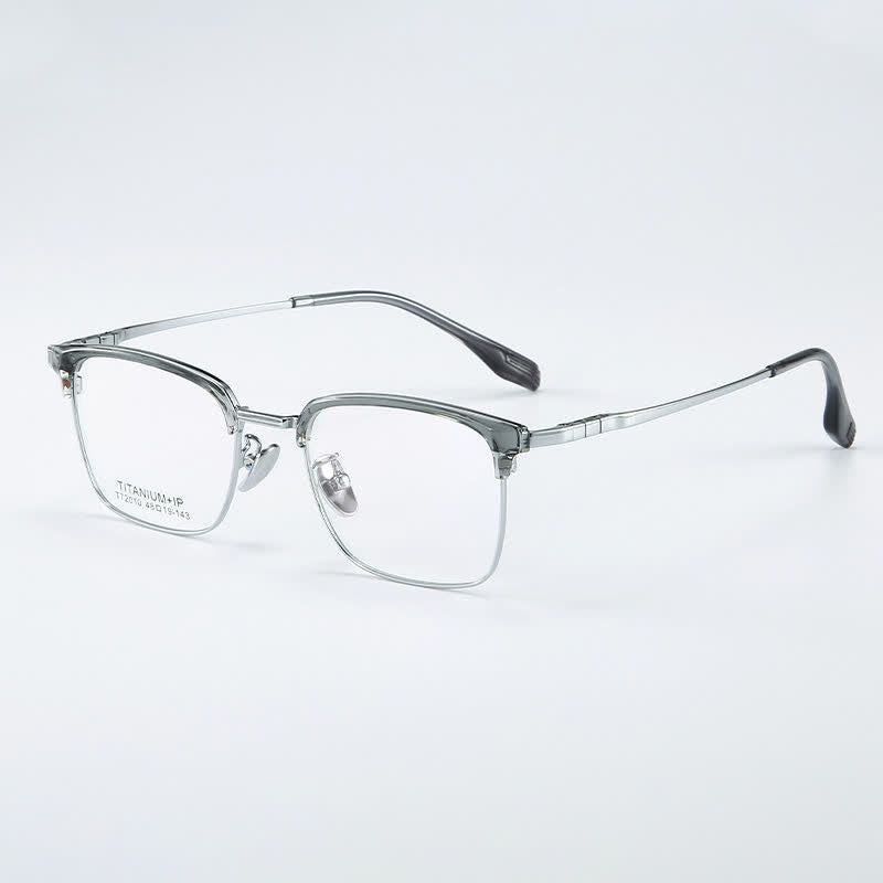 Spykay™ EG26735 Square Titanium Frame Anti-blue Light Browline Glasses