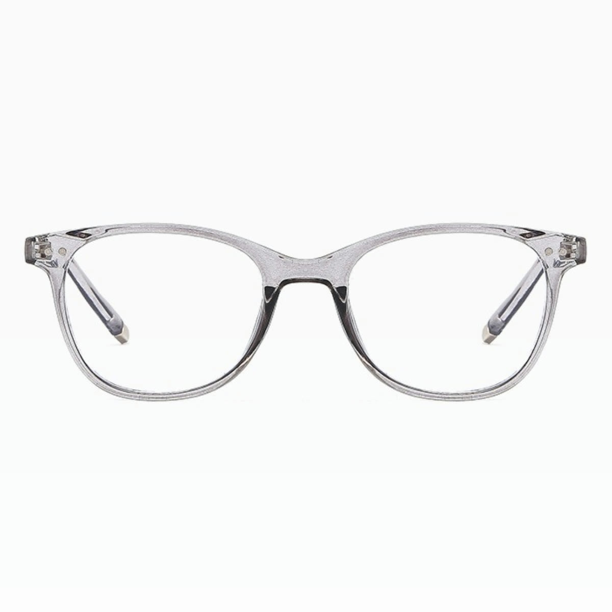 Spykay™ EG1014 Oval Small Frame Vintage Rivet Classic Travel Hammered Flat Lens Blue Light Blocking Glasses For Women