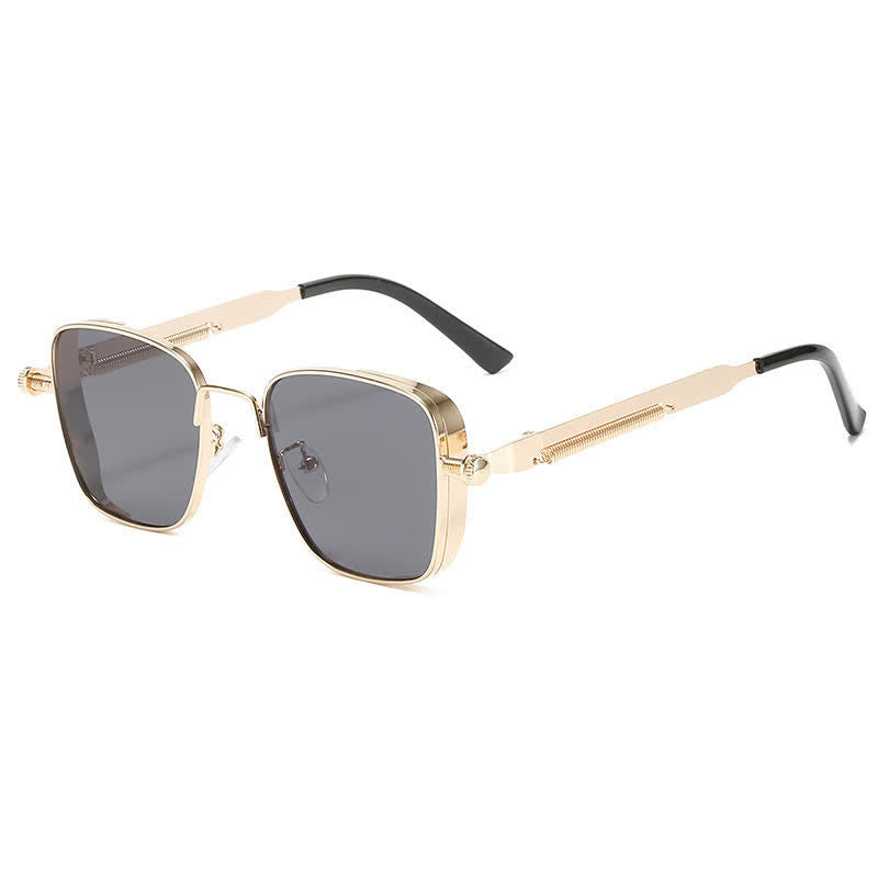 Spykay™ SG61005 Steampunk Square Frame Spring Temples Retro Sunglasses