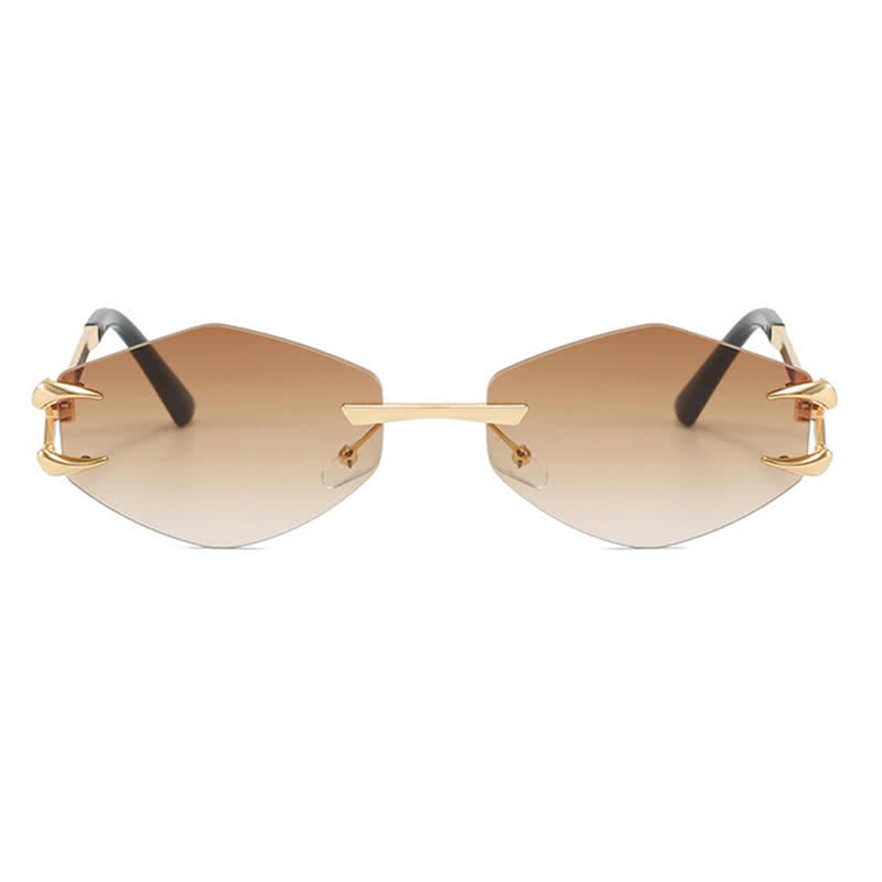 Spykay™ SG60856 Claw Temples Geometric Rimless Hipster Sunglasses