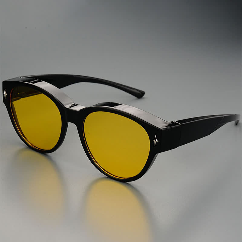 Spykay™ SG61035 Fit Over Glasses Cat-Eye Star Decor Polarized Sunglasses