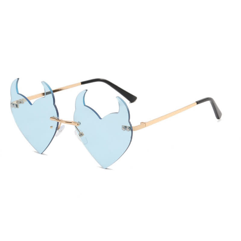 Spykay™ SG60991 Halloween Rimless Devil Horns Heart Sunglasses for Women Men
