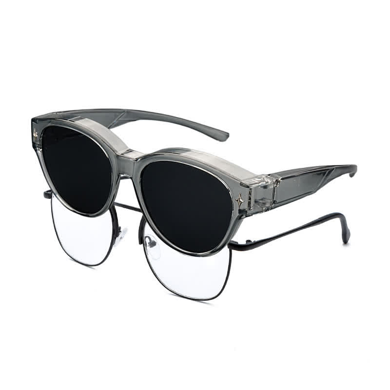 Spykay™ SG61035 Fit Over Glasses Cat-Eye Star Decor Polarized Sunglasses