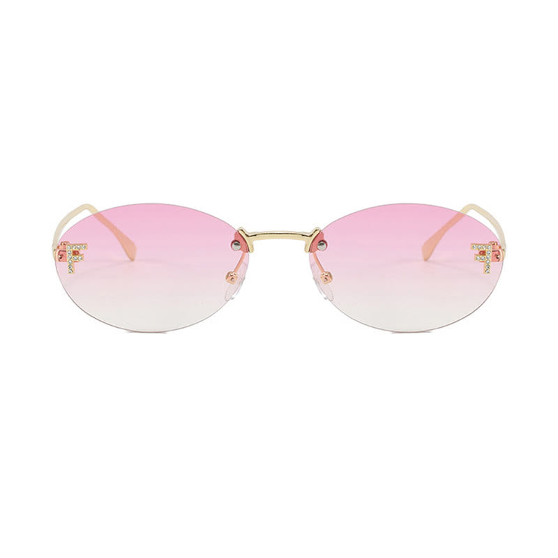 Spykay™ SG60701 'F' Design Oval Frames Rimless Sunglasses