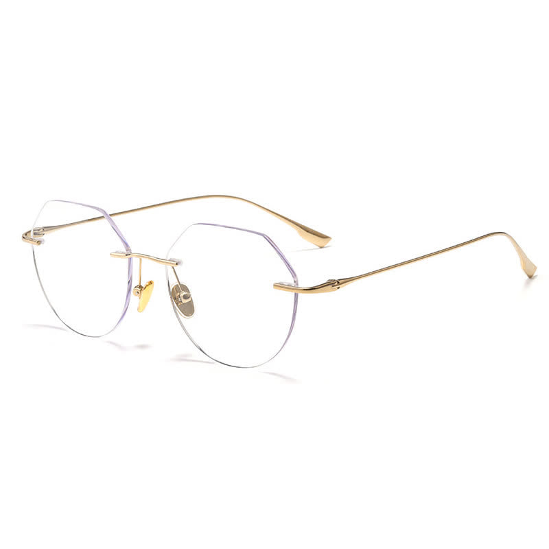 Spykay™ EG26893 Geometric Titanium Frame Anti-blue Light Hipster Rimless Glasses