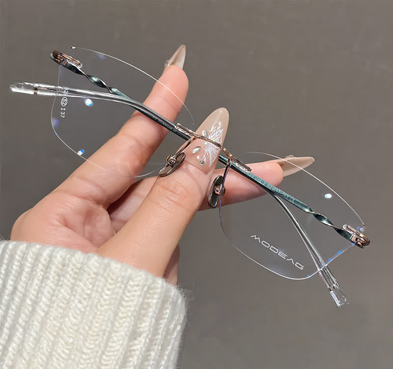 Spykay™ EG26889 Butterfly Titanium Frame Anti-blue Light Rimless Glasses