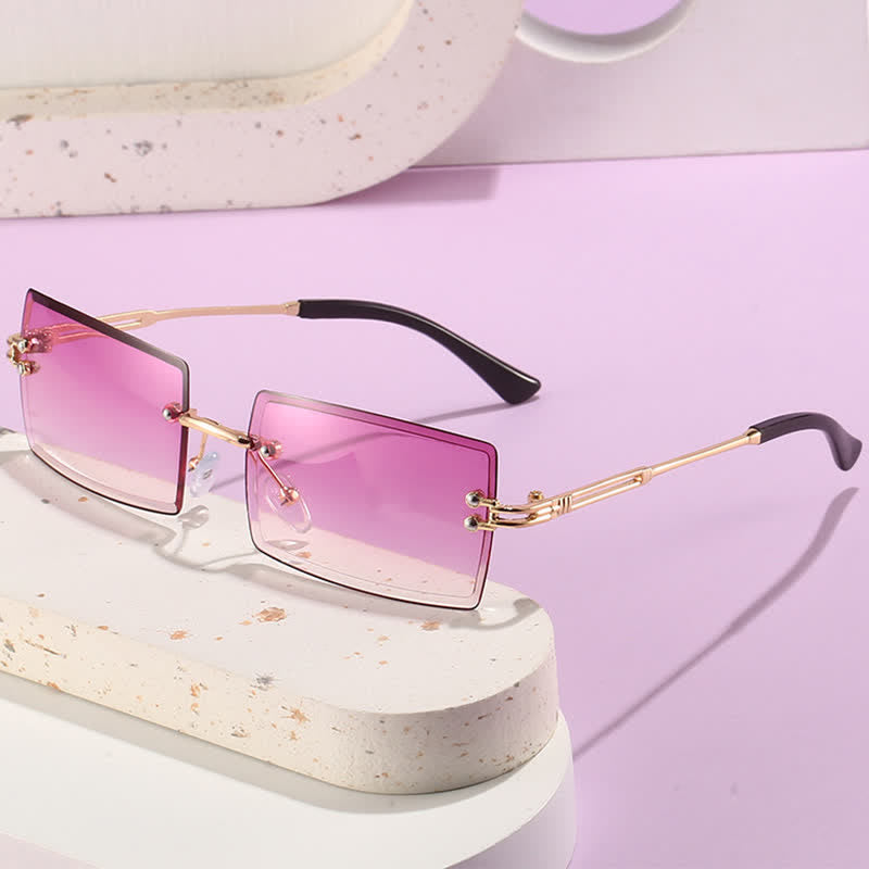 Spykay™ SG60744 Rimless Rectangle Frame Fashion Sunglasses