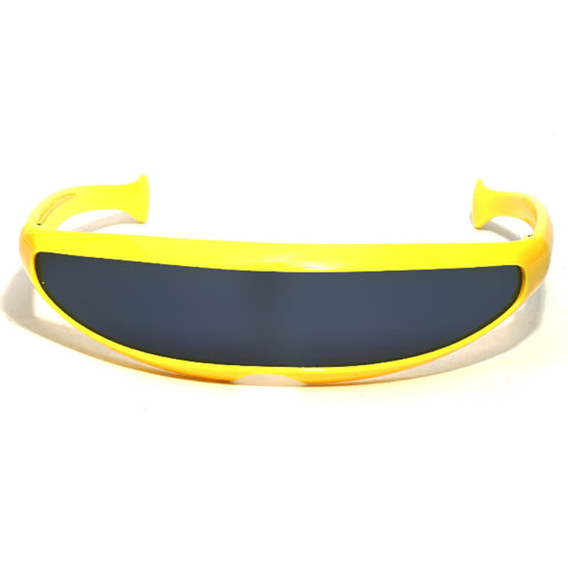 Spykay™ SG61011 One-piece Color Mirror Lens Monolens Cyclops Robotic Futuristic Narrow Y2K Punk Sunglasses