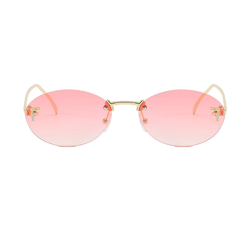 Spykay™ SG60701 'F' Design Oval Frames Rimless Sunglasses