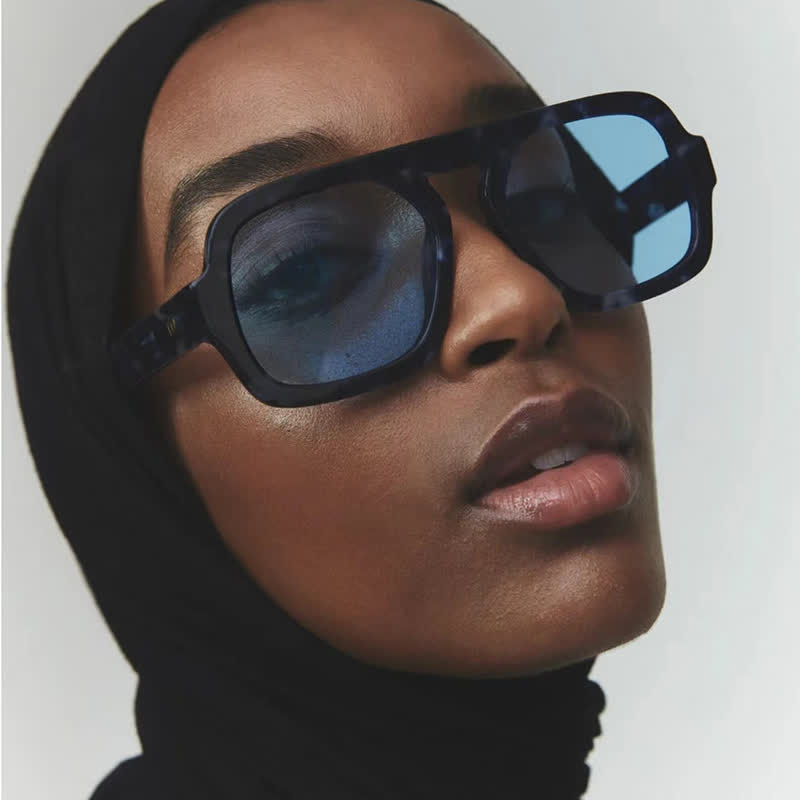 Spykay™ SG60722 Square Frame Leopard Print Cycling Aviator Sunglasses