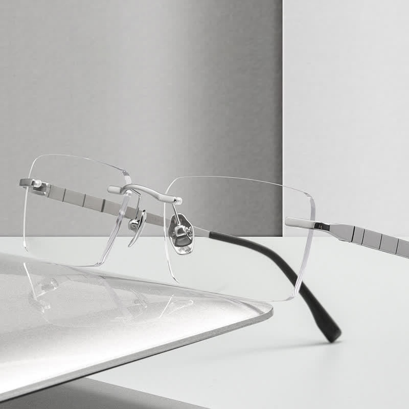 Spykay™ EG26903 Retro Simple Rectangle Frame Anti-blue Light Hipster Rimless Glasses