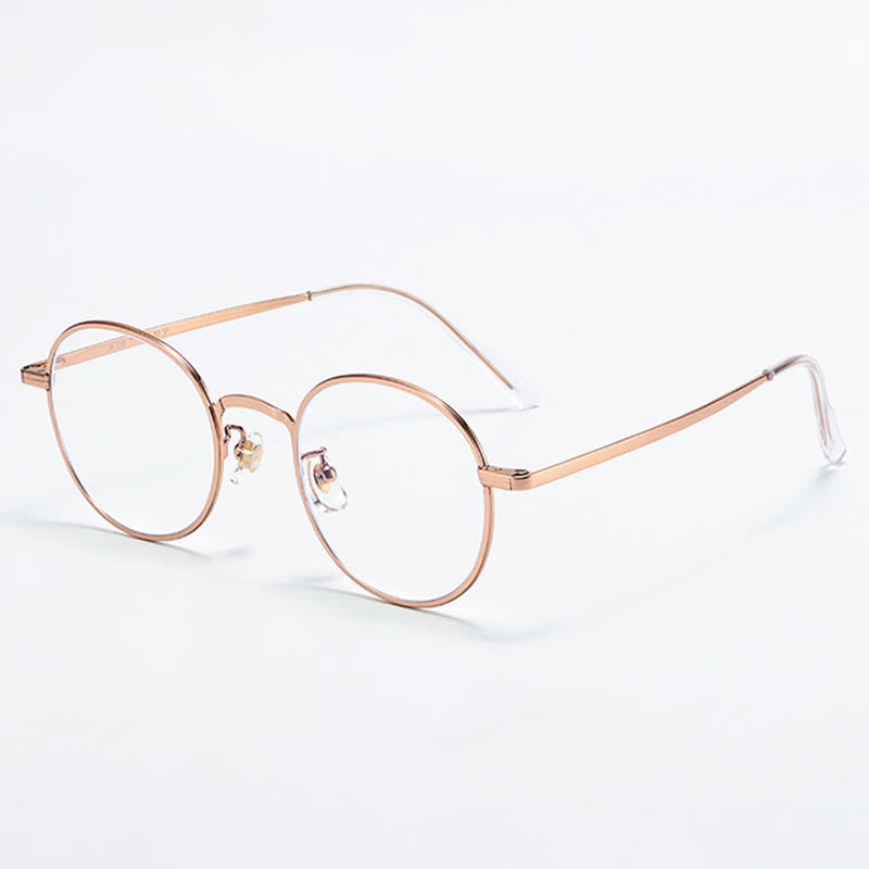 Spykay™ EG26804 Lightweight Retro Round Titanium Frame Anti-blue Light Glasses