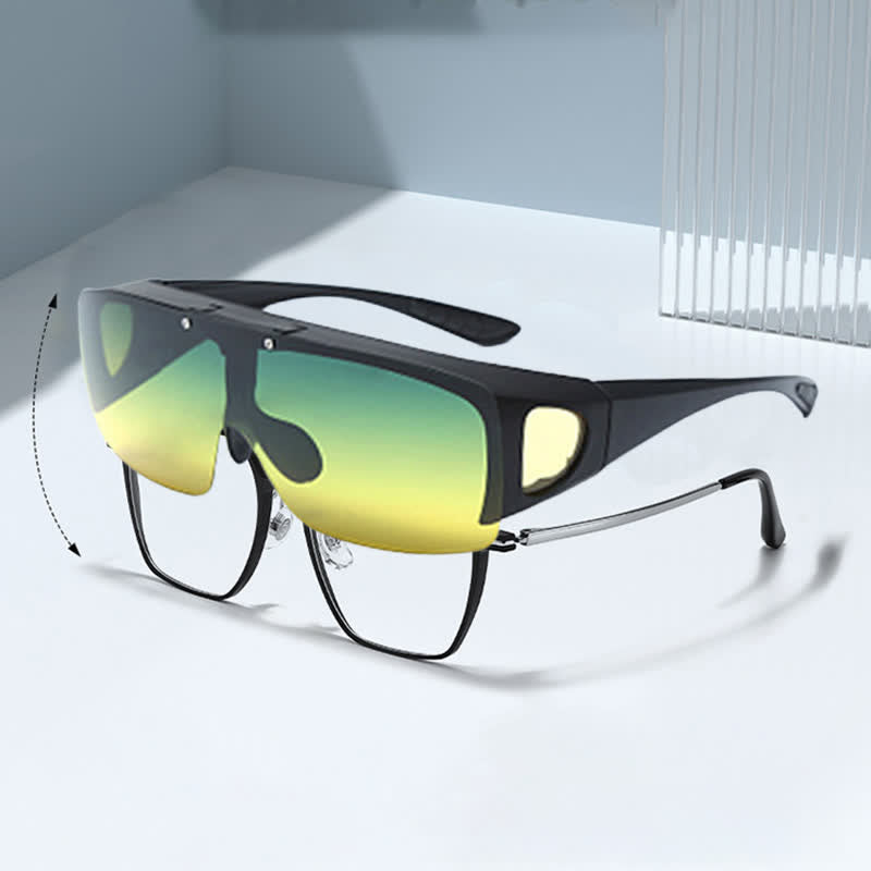 Spykay™ SG60962 Fit Over Glasses Clip-On Lenses Polarized Sunglasses for Driving&Cycling