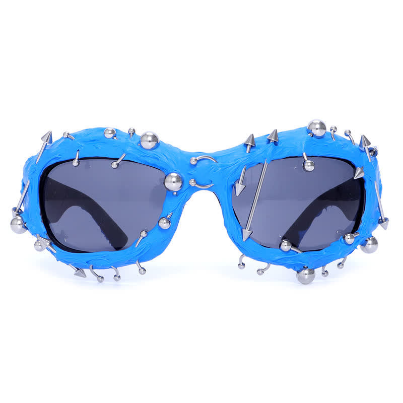 Spykay™ SG60924 CyberPunk Style Irregular Shaped Rivet Decor Sunglasses for Party