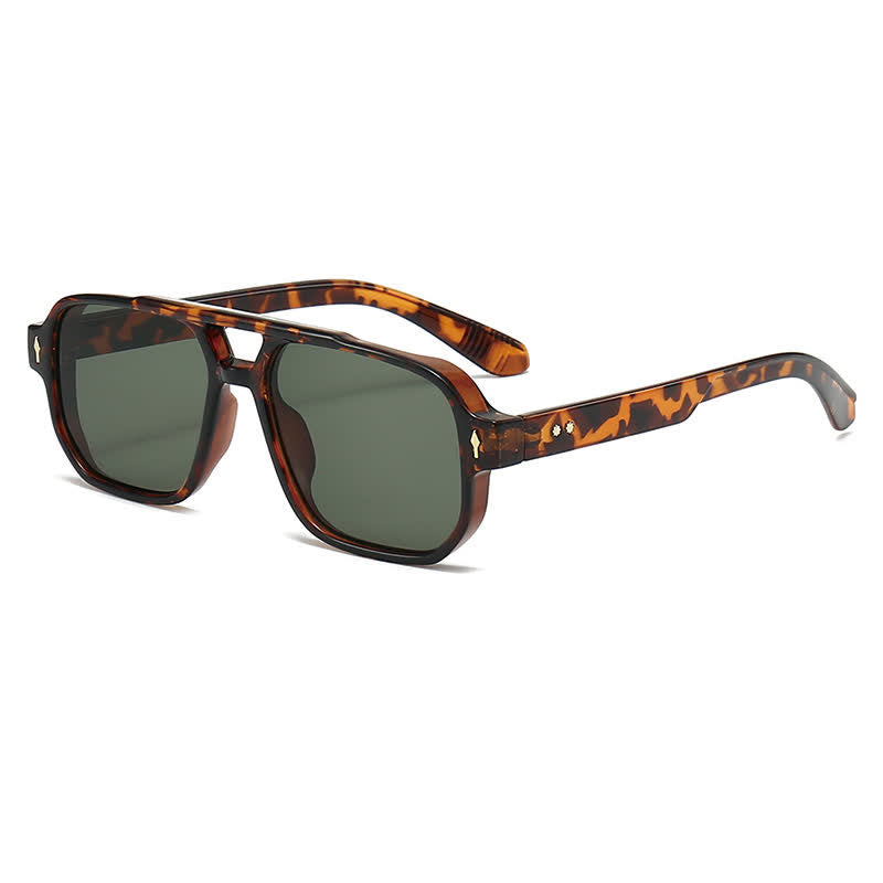 Spykay™ SG61003 Square Frame Double Bridges Vintage Arrow Sunglasses