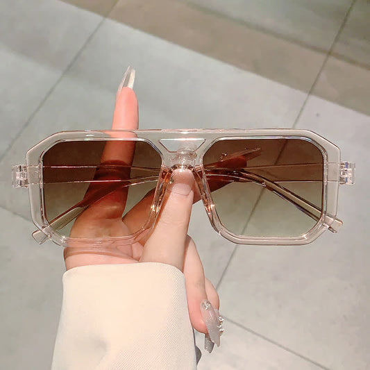 Spykay™ SG60742 Double Bridges Geometric Frame Driving Sunglasses