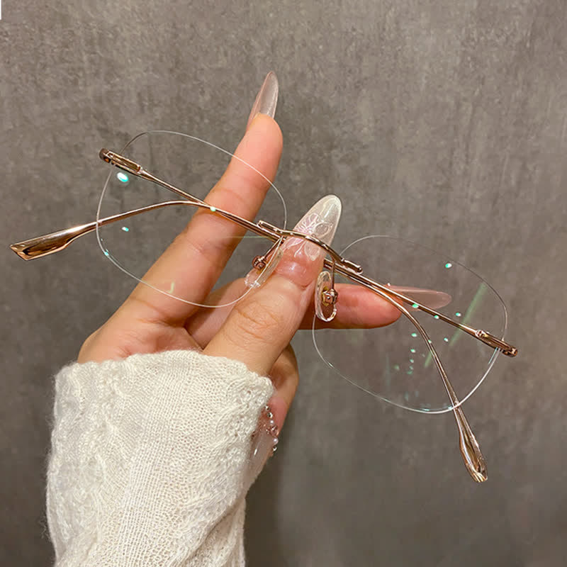 Spykay™ EG26894 Classic Square Titanium Frame Anti-blue Light Hipster Rimless Glasses